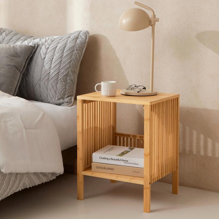 Produktbild En.Casa Beistelltisch Varde 50x39x33 cm 2er Set Bambus Natur