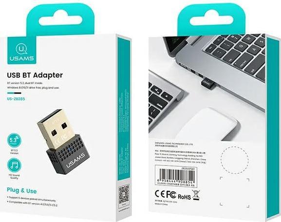 Immagine prodotto Usams Adattatore USB Bluetooth nero ZB285SPQ01 (US-ZB285)