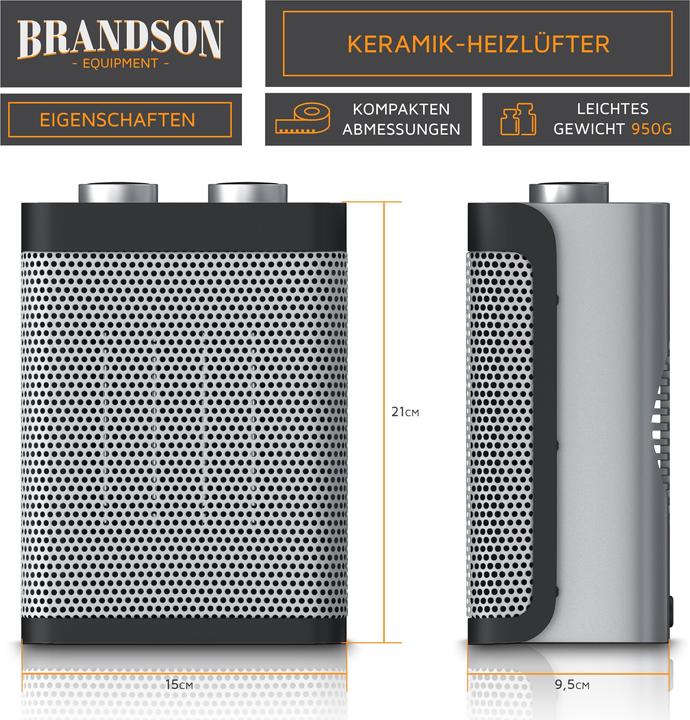 Immagine prodotto Brandson Riscaldatore a ventola (1500 W)