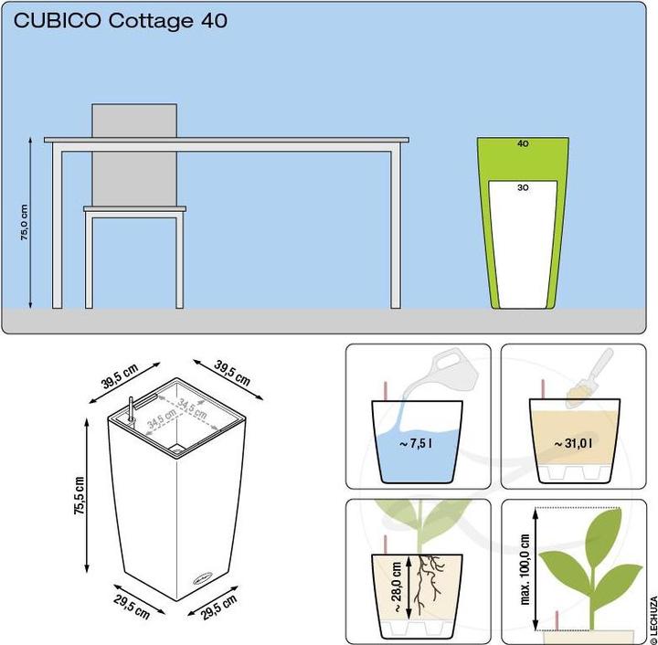 Actual product image Lechuza Cubico Cottage (39.50 cm)