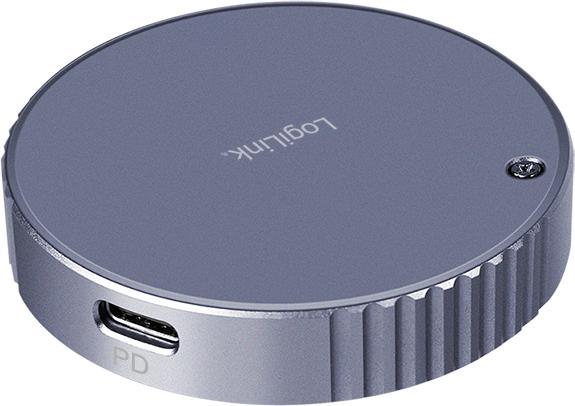 Produktbild LogiLink Magnetisches USB 3.2 Gen2 SSD-Gehäuse, 100 W PD, MagSafe-kompatibel, Spacegrau (M.2)