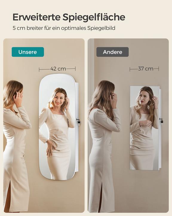 Image du produit Songmics Porte-bijoux miroir