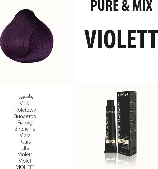 Immagine prodotto FemMas Viola) Colore per capelli Pure & Mix 100ml (Viola)