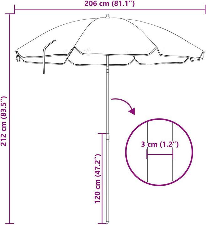 Actual product image VidaXL Parasol (2.40 m)