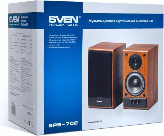 Actual product image Sven Multimedia - Speaker SPS-702 (Stereo, 40W, 40Hz-22Hz, Walnut), SV-0120702WN