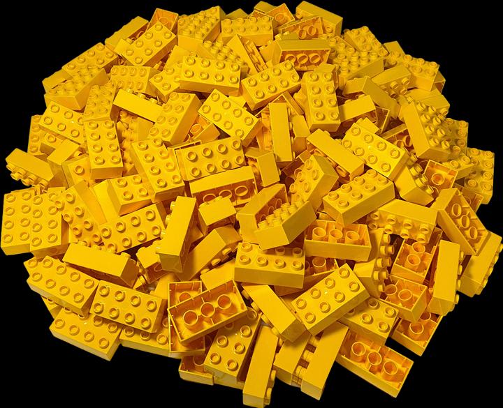 LEGO Duplo 2x4 Steine Gelb - 250 Stück - Grundbausteine Yellow 3011 NEU (3011)