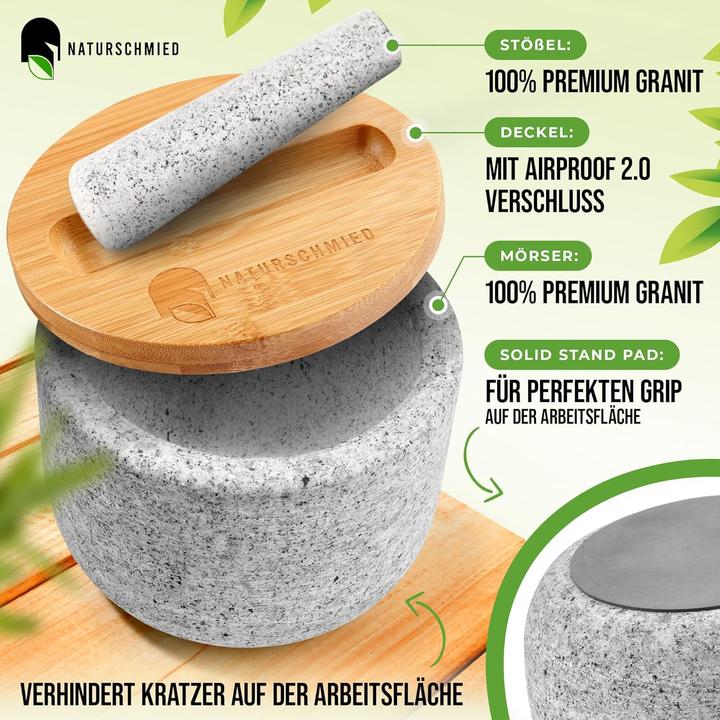 Immagine prodotto Naturschmied Mortaio con pestello e coperchio