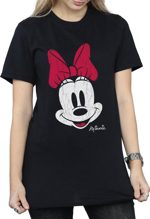 Disney Womens/Ladies Mickey Mouse Distressed Cotton Boyfriend T-Shirt