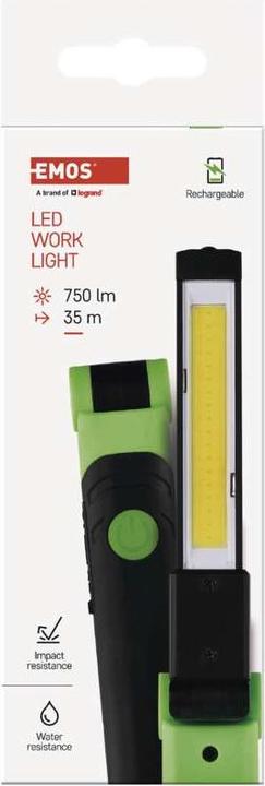 Produktbild Emos COB LED-Taschenlampe P4540, 750 lm, 1800 mAh, wiederaufladbar (2.80 cm, 750 lm)