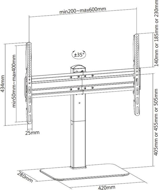 Immagine prodotto equip Montaggio su tavolo (70", 40 kg)