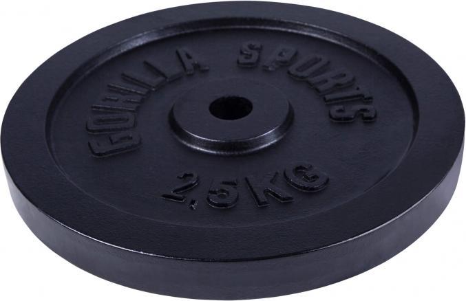 Produktbild Gorilla Sports Hantelscheibe Guss Schwarz 1,25-15 KG (1 x 2.5 kg)