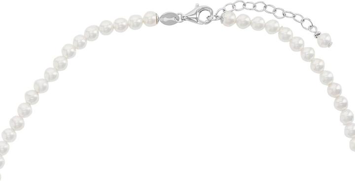 Produktbild Amor Halsschmuck für Damen, 925 Sterling Silber, Kristall synth., Muschelkernperle | Herz (Silber 925)