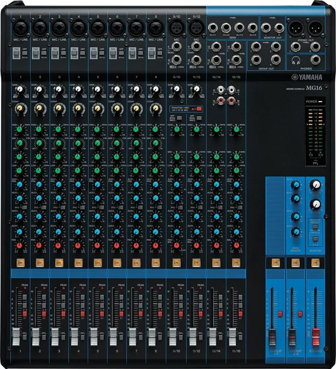Actual product image Yamaha MG16 mengpaneel 16-kanaals (Studio- and Livemixer)