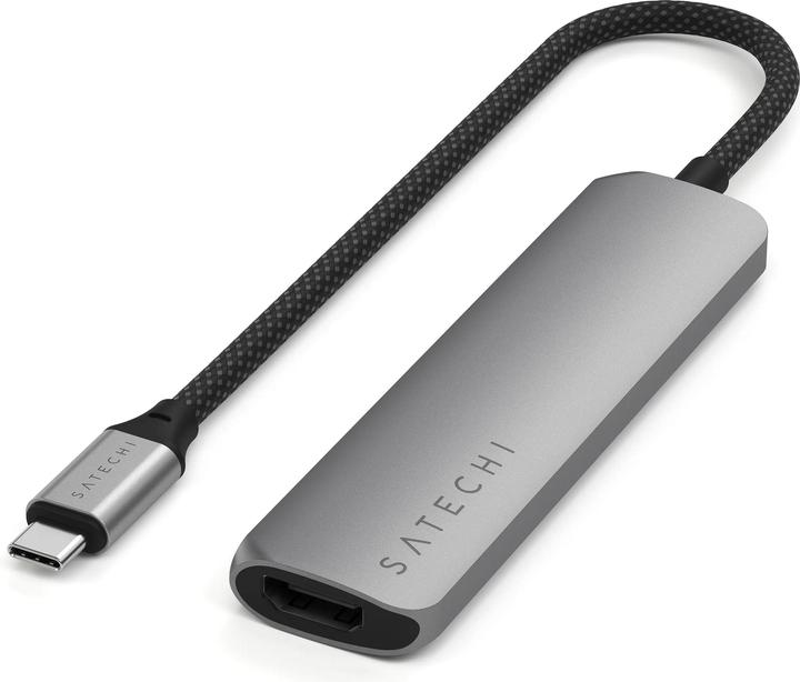 Actual product image Satechi Slim 4 Multiport Hub Space Grey (USB-C, 4 Ports)