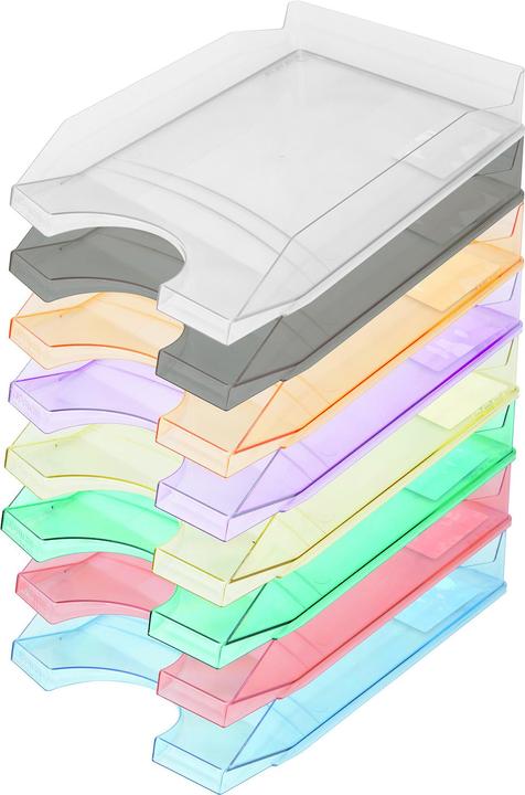 Produktbild Office Products Schreibtisch-briefablage, polystyrol/pp, a4, transparent blau (A4)