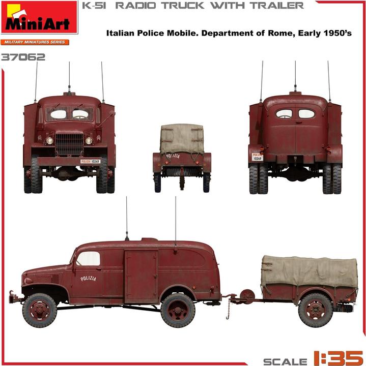 Actual product image 1:35 K-51 radio truck with trailer