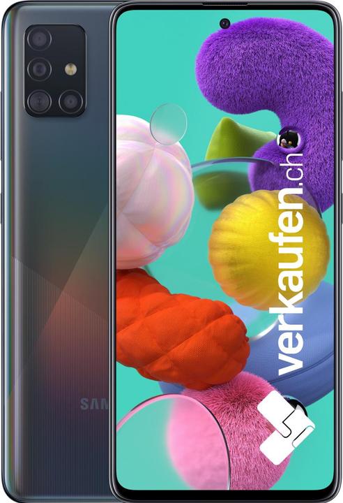 verkaufen.ch Galaxy A51 (128 GB, Prism Crush Black, 6.50", 48 Mpx, Dual SIM, A / Wie neu)