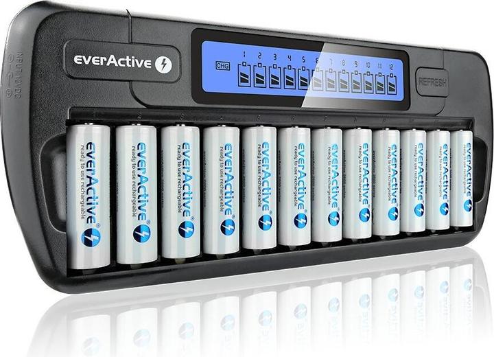 Actual product image Everactive 1-12 AA / AAA battery charger with LCD display (1 pcs., AAA, AA, Chargers without battery)