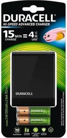 Image du produit Duracell Chargeur pour CEF27 + batteries, 4 pièces (4 pcs, AA, AAA, 1300 mAh, Batterie)