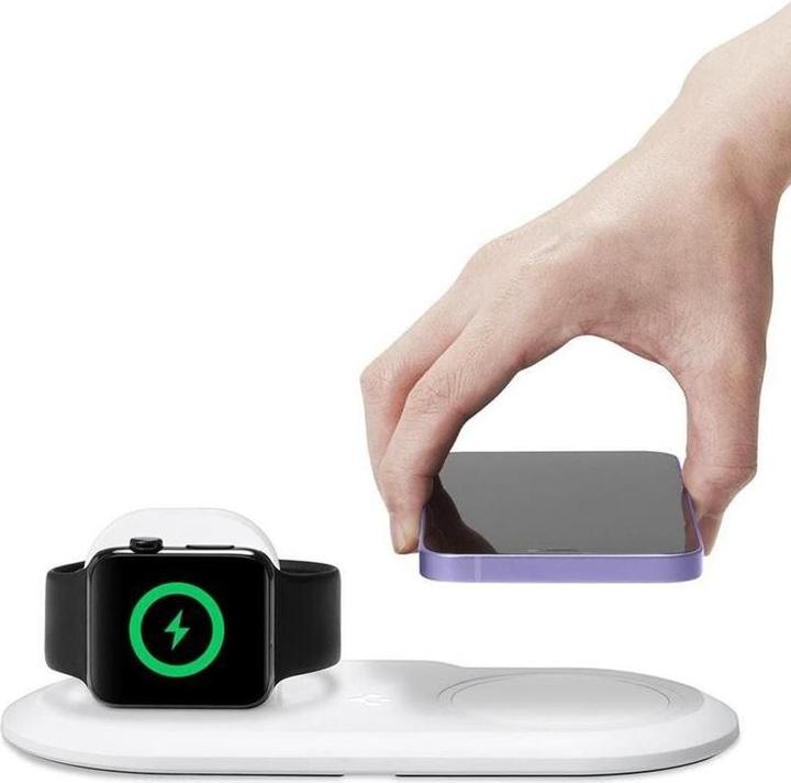 Actual product image Spigen Magfit Duo Apple Magsafe & Watch Charger Stand (5 W)