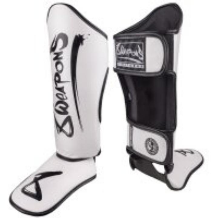 Actual product image 8Weapons Shin Guards, Kids, Unlimited 2.0, white-black, L/XL (XL)
