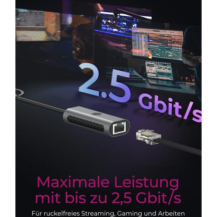 Actual product image Icy Box IB-LAN301-C3 (USB-C, USB, RJ45 2.5 Gigabit Ethernet (1x))