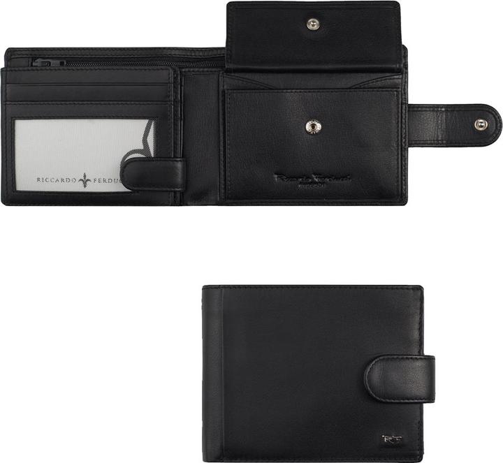 Actual product image Riccardo Ferducci Billfold w safety closure, RFID