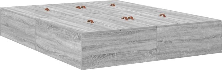 Produktbild VidaXL Stauraumbett Grau Sonoma 140x200 cm (140 x 200 cm)