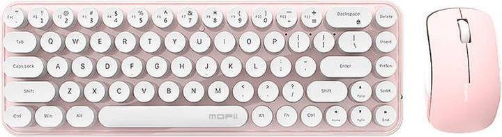 Produktbild Mofii Kabelloses Tastatur- und Mausset Bean 2.4G (Weiss-Rosa) (DE, Kabellos)