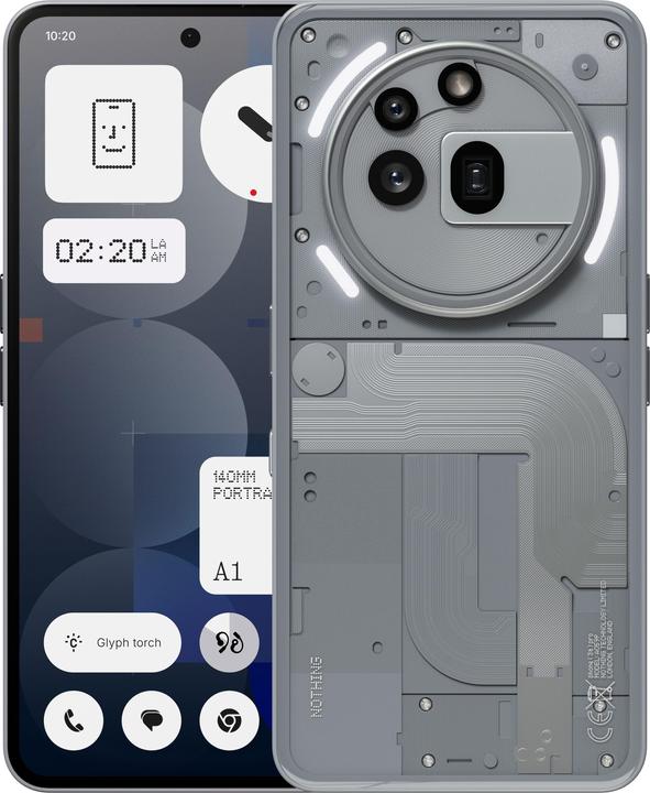 Produktbild Nothing Phone (3a) Pro (256 GB, Silver, 6.77", Dual SIM, 50 Mpx, 5G)