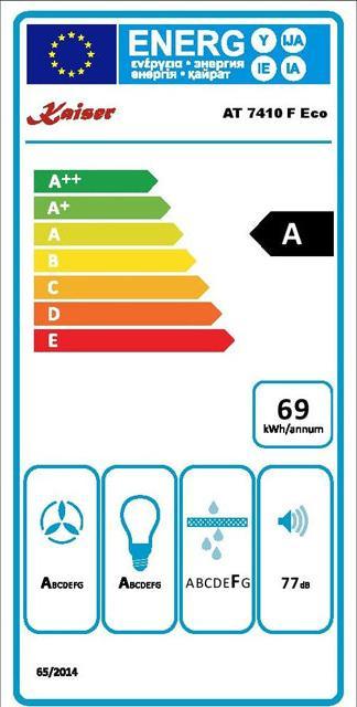 Label énergétique Kaiser AT 7410 F Eco (Hotte murale)