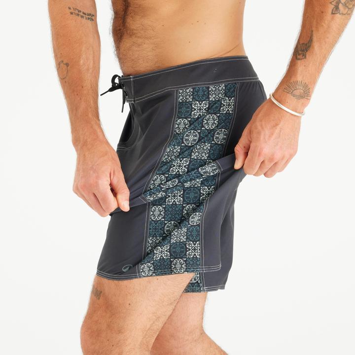Image du produit Olaian Boardshort surf 500 Long 19" Homme - Arch Taow Noir (42)
