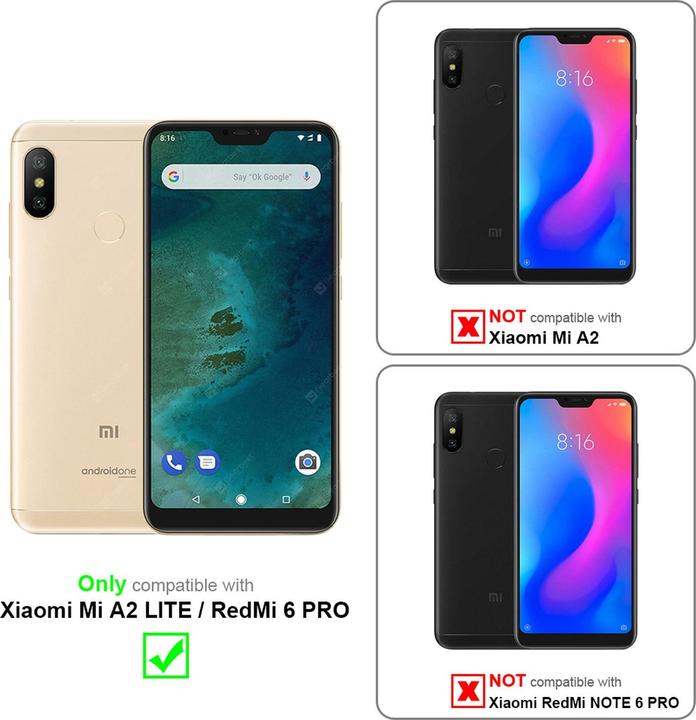 Produktbild Cadorabo Book Jeans Optik Cover (Xiaomi Mi A2 lite, Xiaomi Redmi 6 Pro)