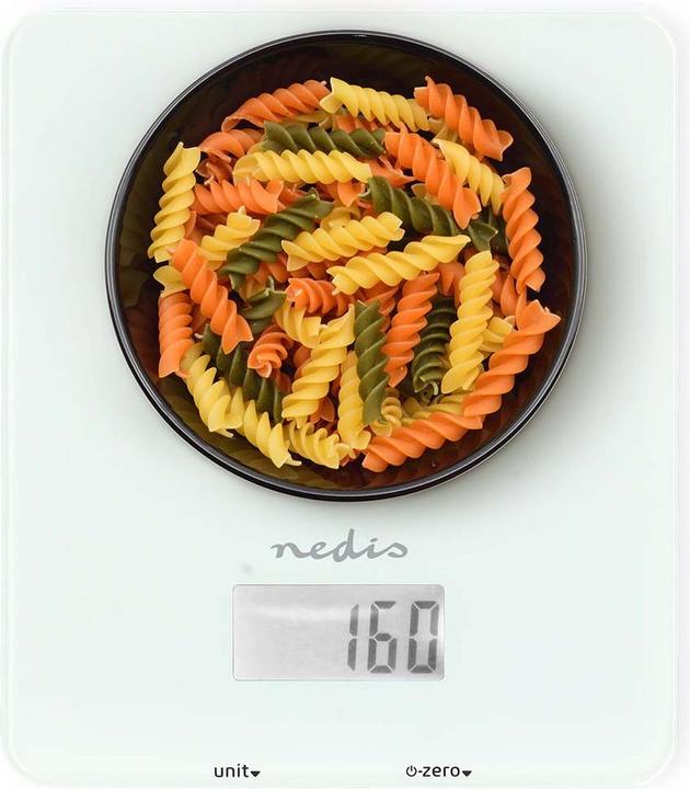 Actual product image Nedis SmartLife kitchen scales Bluetooth® | glass / plastic | white