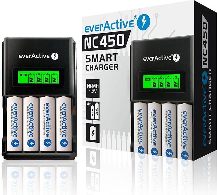 Immagine prodotto Everactive Caricabatterie NC450B Batteria domestica AC (1 pz., AAA, 2000 mAh, Batteria + Caricabatterie)