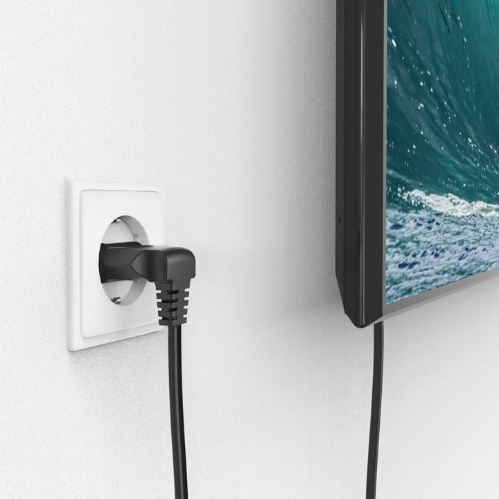 Produktbild Hama Netzkabel, beidseitig gewinkelt, Euro-Stecker, Doppelnut/C7, 5 m, Schwarz (5 m)