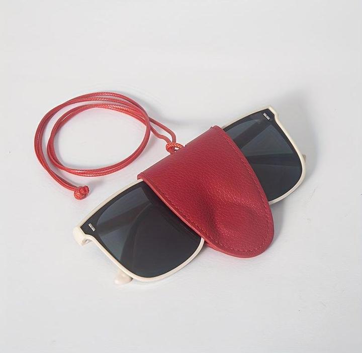 Produktbild Only-Bags.Store PU Leder Brillenetui mit Nackenband - Tragbare magnetische Sonnenbrillenhalterung - Universal Fit
