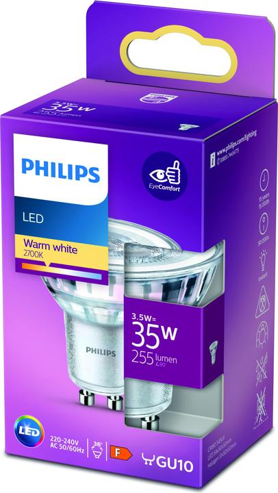 Productafbeelding Philips Spot (GU10, 3.50 W, 255 lm, 1 x, F)