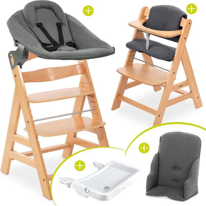 Actual product image Hauck Highchairs Alpha Plus Nature XXL Newborn Set - Highchair + 2in1 (Highchair)