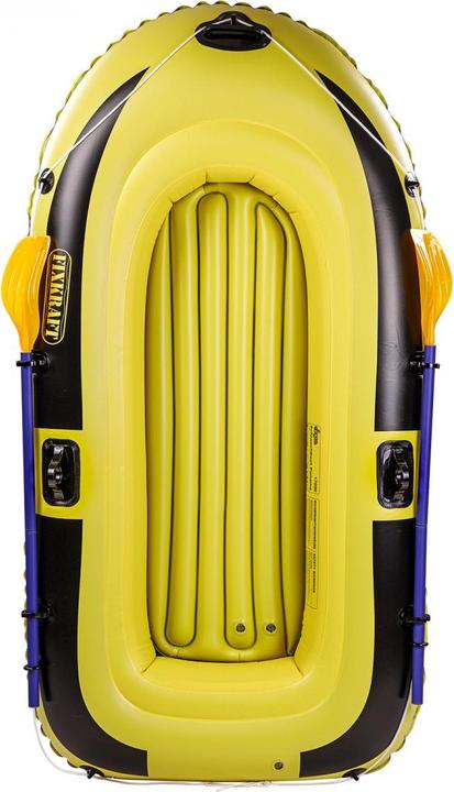 Immagine prodotto Dema Schlauchboot Paddelboot Ruderboot Boot mit 2 Paddel + Luftpumpe bis 150 kg gelb (190 cm, 2 pers.)