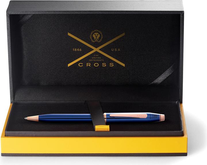 Produktbild Cross Drehkugelschreiber Century II Transluzent Blau Rosegold Beschlägen Geschenkbox (Blau, 1 x)