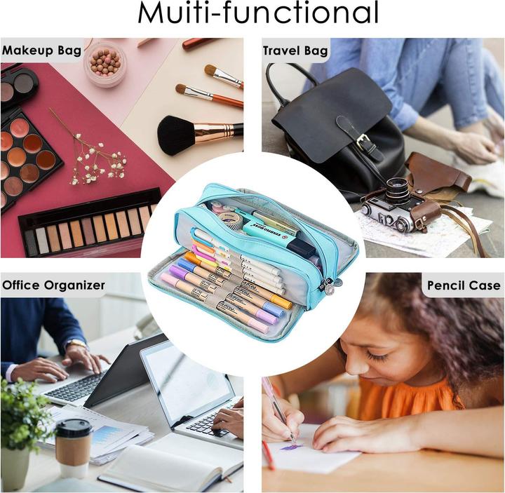 Actual product image Only-Bags.Store Pencil case for school with 3 compartments, large capacity, pencil case, stationery