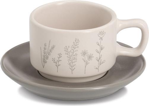 Produktbild Zeller Present Espressotassen Set Flowers 8-teilig weiss grau gelb (70 ml, 8 x)