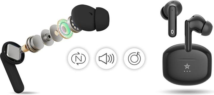 Produktbild Giewont RealSound PRO ANC ENC GWS800-1 kabellose Kopfhörer Schwarz (ANC, 3360 h, Kabellos)
