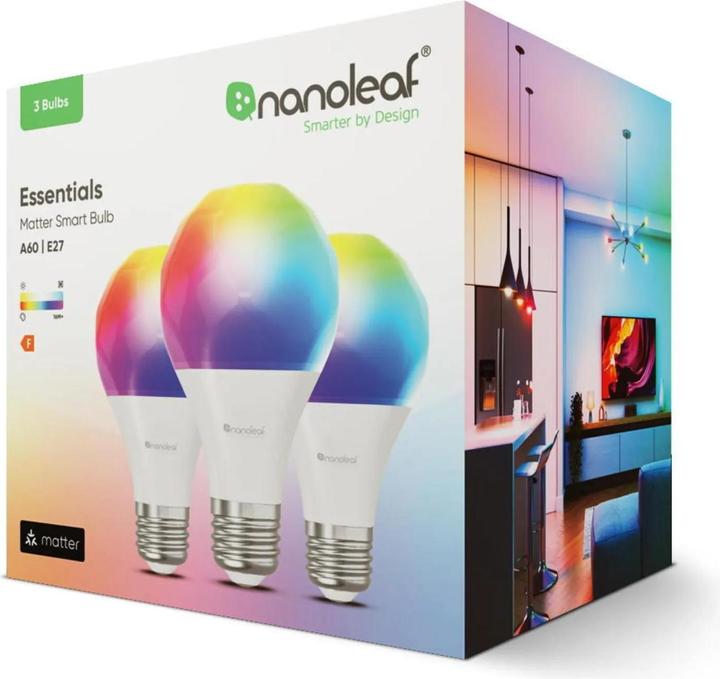 Produktbild Nanoleaf Matter Smart Bulb (E27, 9 W, 806 lm, 3 x, F)