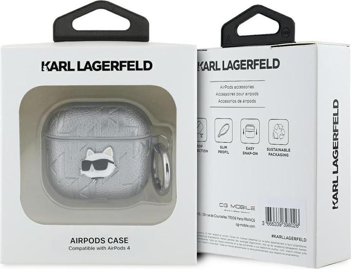 Image du produit Karl Lagerfeld Étui pour casque Monogram Choupette pour AirPods 4 - argent
