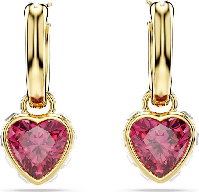 Actual product image Swarovski Stilla Drop Earrings Heart Red Gold (Swarovski Metal)