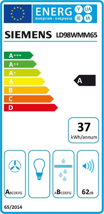 Energie-Label Siemens LD98WMM65 iQ700 Tischlüfter 90 cm flächenbündiger Einbau (Tischlüfter)