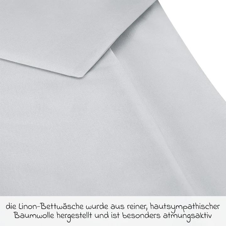 Produktbild Makian Babybettwäsche & Bettsets Bettwäsche 80 x 80 cm - Uni - Grau (80 x 80 cm, 35 x 40 cm)