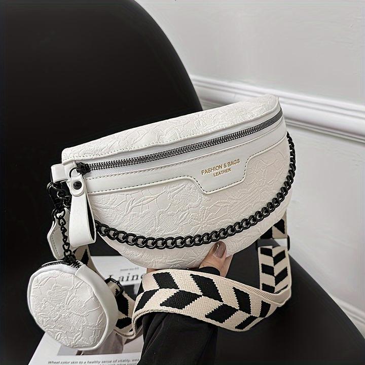 Only-Bags.Store Klassische minimalistische Umhängetasche, Retro-Stil solide Farbe Halbmond-Reissverschluss Fancy